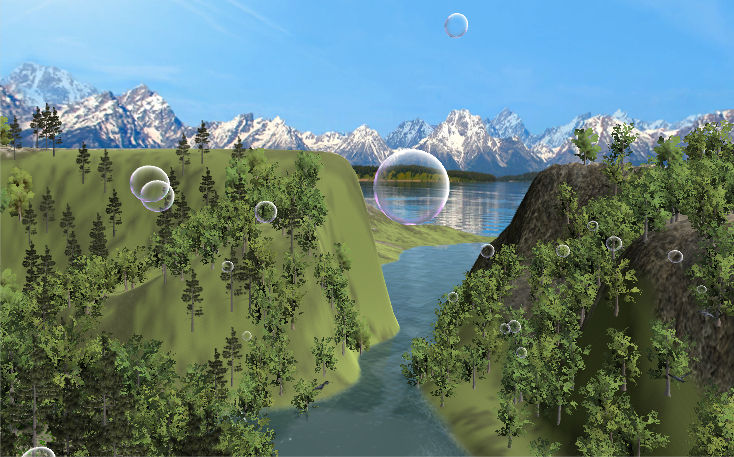 Bubbles in the mountains - A calming game