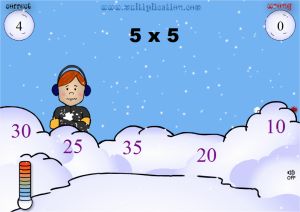 Snowball Fight Multiplication Game