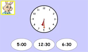 Online Telling Time Practice - Time Bunny (30 Minute Intervals)