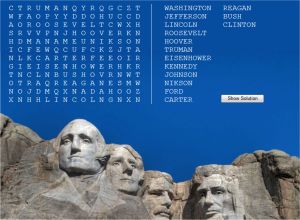 Online US Presidents Word Search Puzzle (Free for Kids)