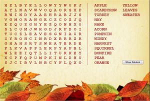 Fall Word Search For Kids, Autumn Word Search Puzzle Online