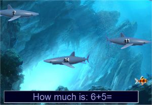 Addition game - Sharks Shooting