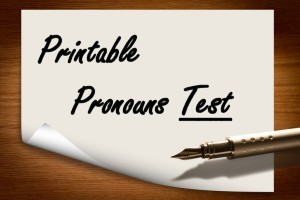 Printable Pronouns Test