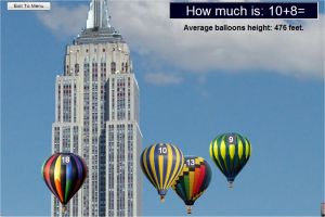 Addition game - Empire Sate Building and Balloons