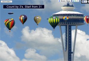 Skip Counting Game By Threes - Space Needle