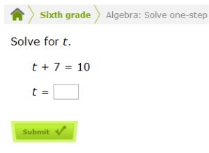 Algebra Game - One Step Equation Problems With Whole Numbers