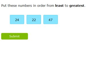 Ordering Numbered Tiles at IXL.com