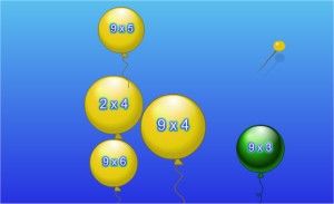 Number Balloons Multiplication Game