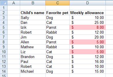 A range with only one rule of conditional formatting left