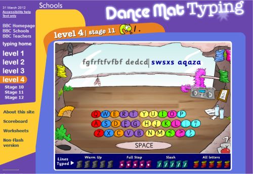 Typing Games Dance Mat Typing
